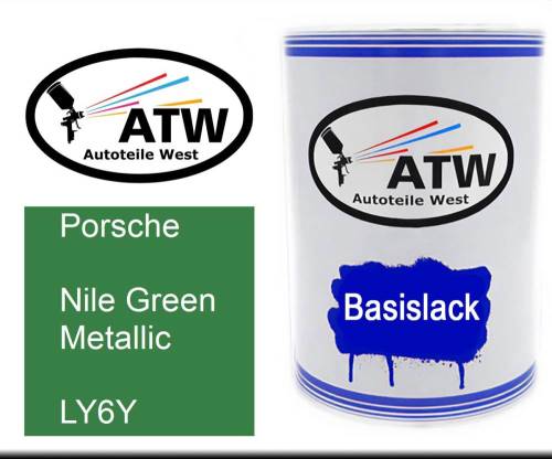 Porsche, Nile Green Metallic, LY6Y: 500ml Lackdose, von ATW Autoteile West.